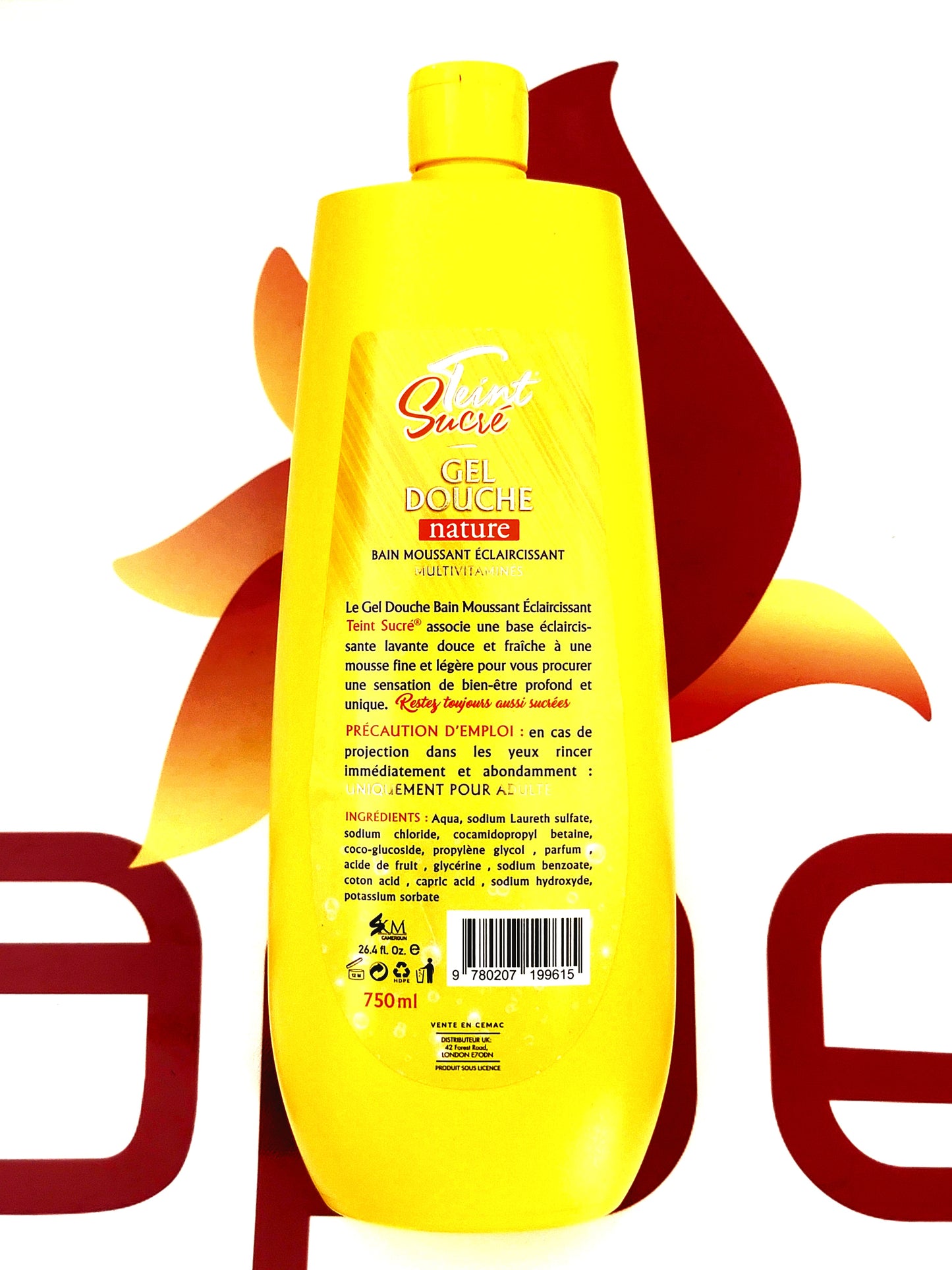 Teint Sucre Gel Douche Bain Moussant Eclaircissant