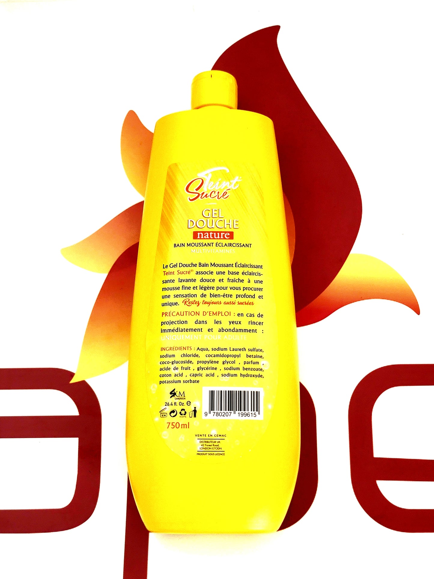 Teint Sucre Gel Douche Bain Moussant Eclaircissant