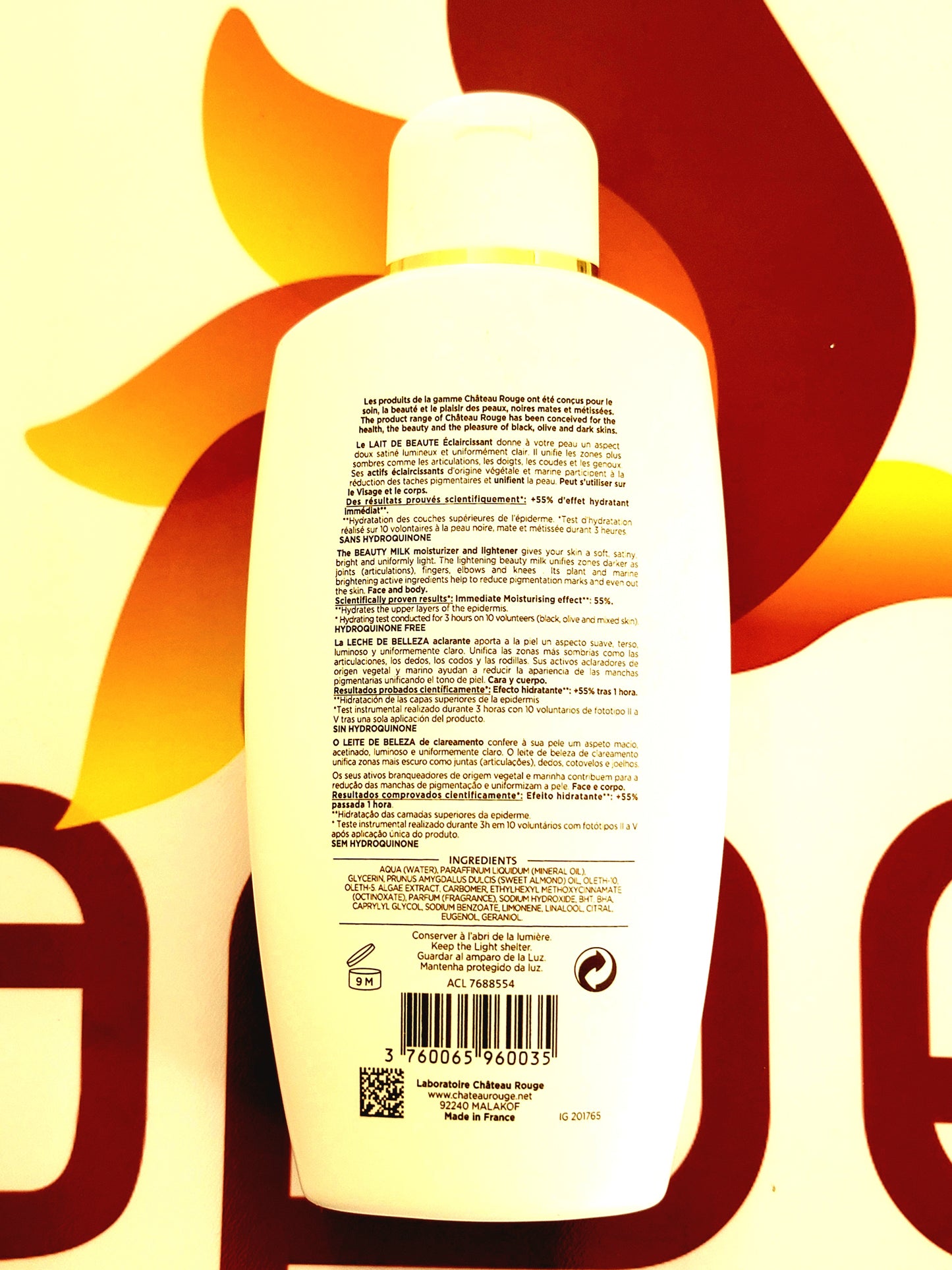 Chateau Rouge Paris Lait de Beaute Hydratant Eclaircissant 400ml