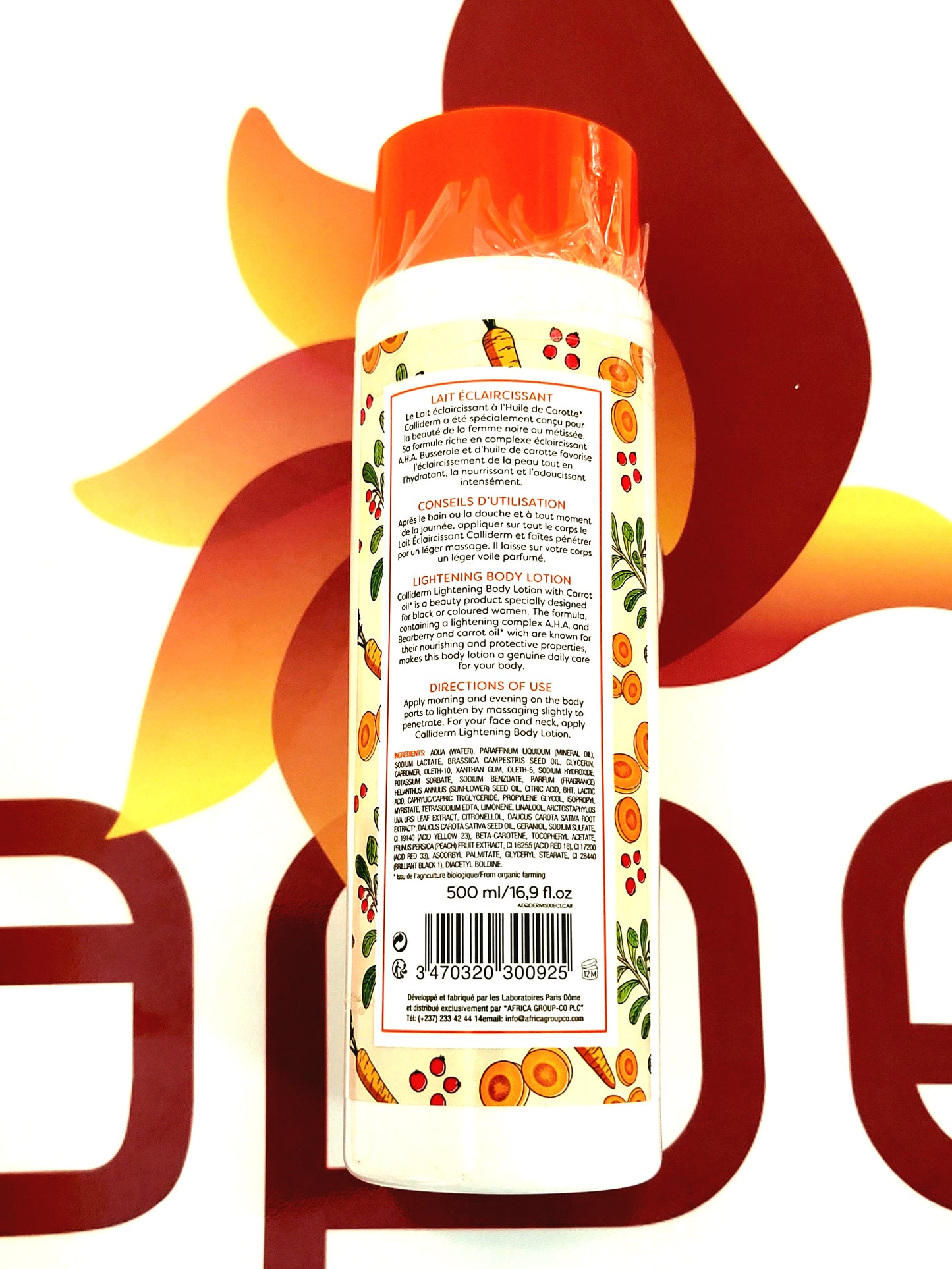 Calliderm Lait Eclaircissant with Carrot 500ml