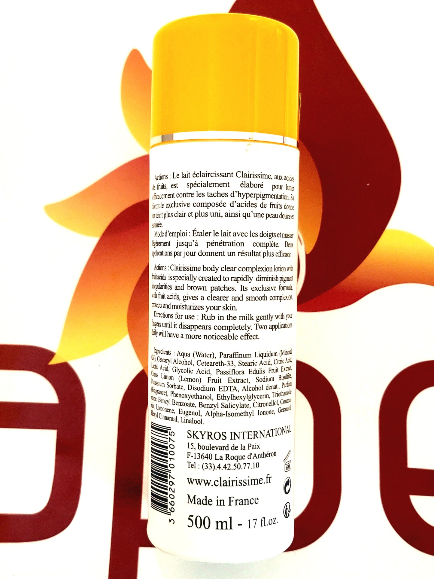 Clairissime Body Clear Complexion Lotion with Fruit Acids 500ml