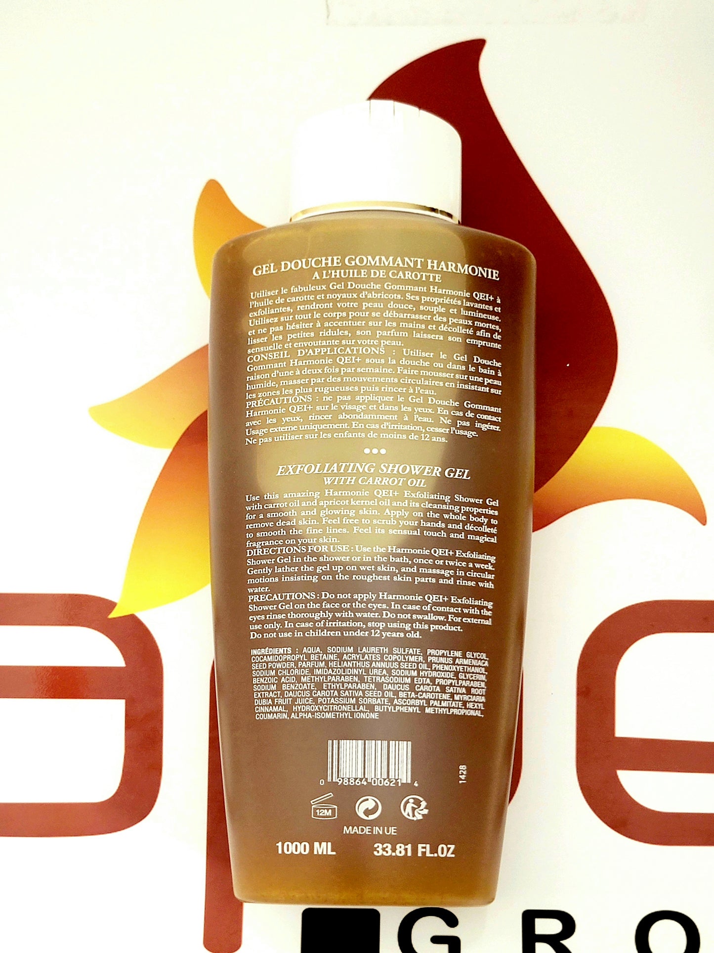 QEI+ Paris Active Harmonie Exfoliating Shower Gel Tonifying - Illuminating 1000ml