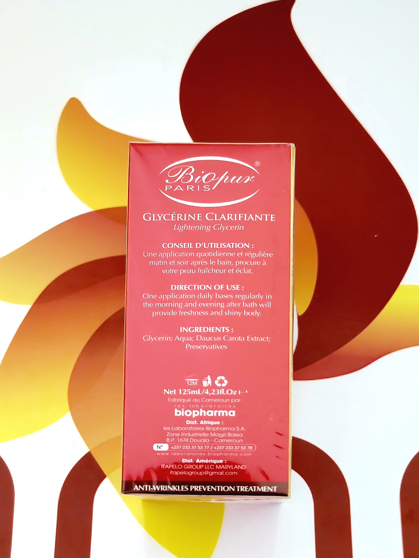 Biopur Paris Lightening Glycerin with Carrot Oil 125ml
