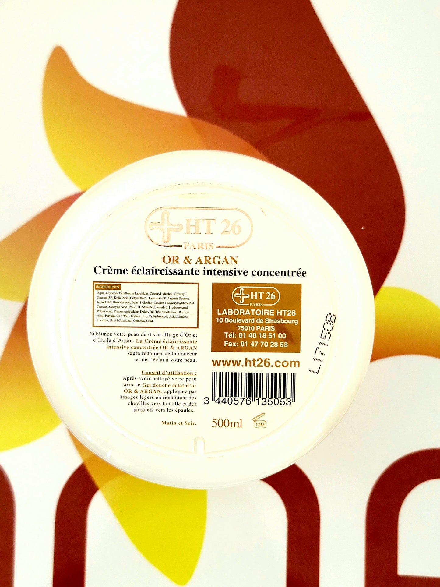 HT26 Paris Gold & Argan Intensive Concentrated Whitening Cream Light Capital 500ml