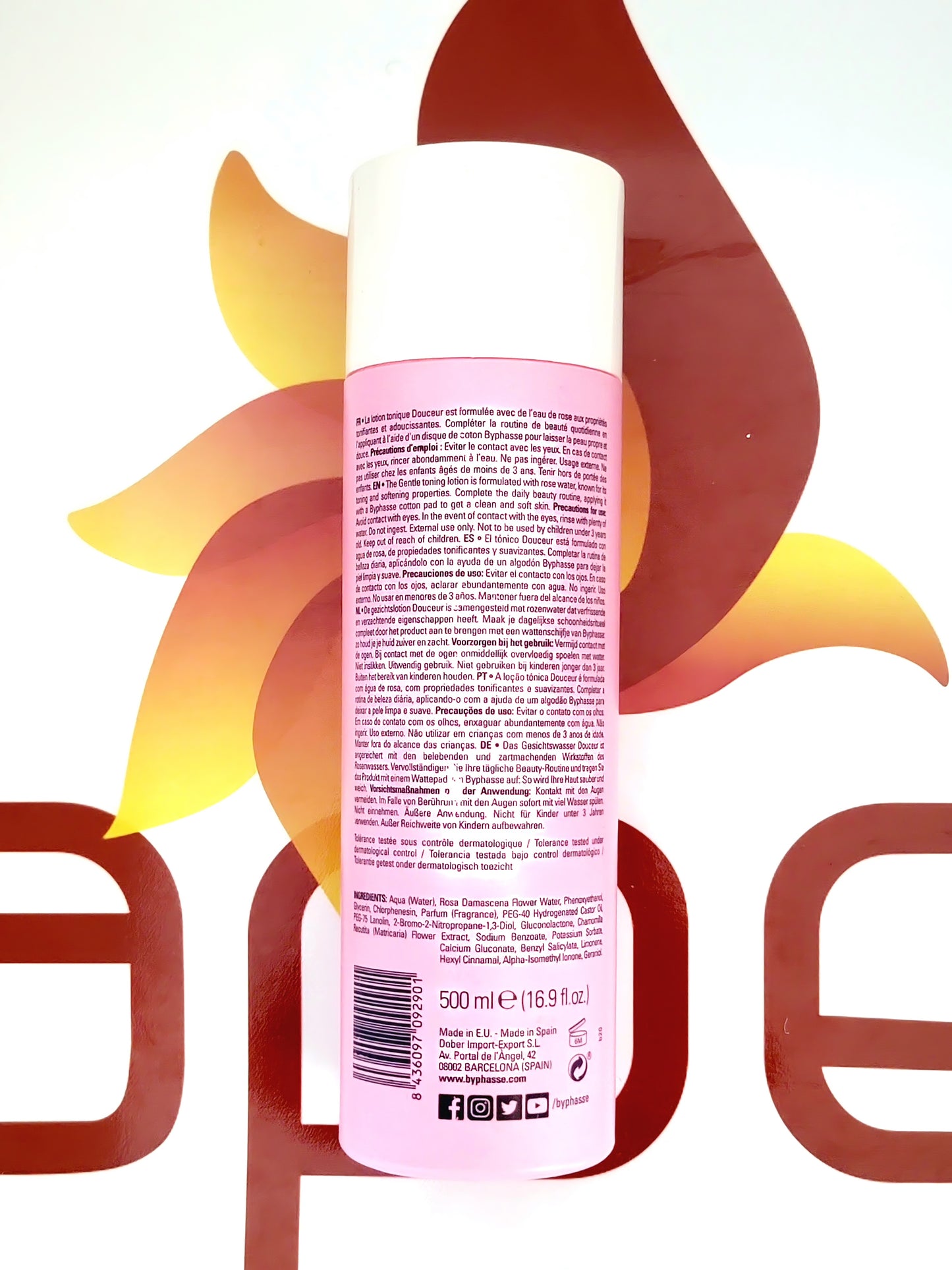 Byphasse Lotion Tonique Douceur a l'Eau de Rose 500ml