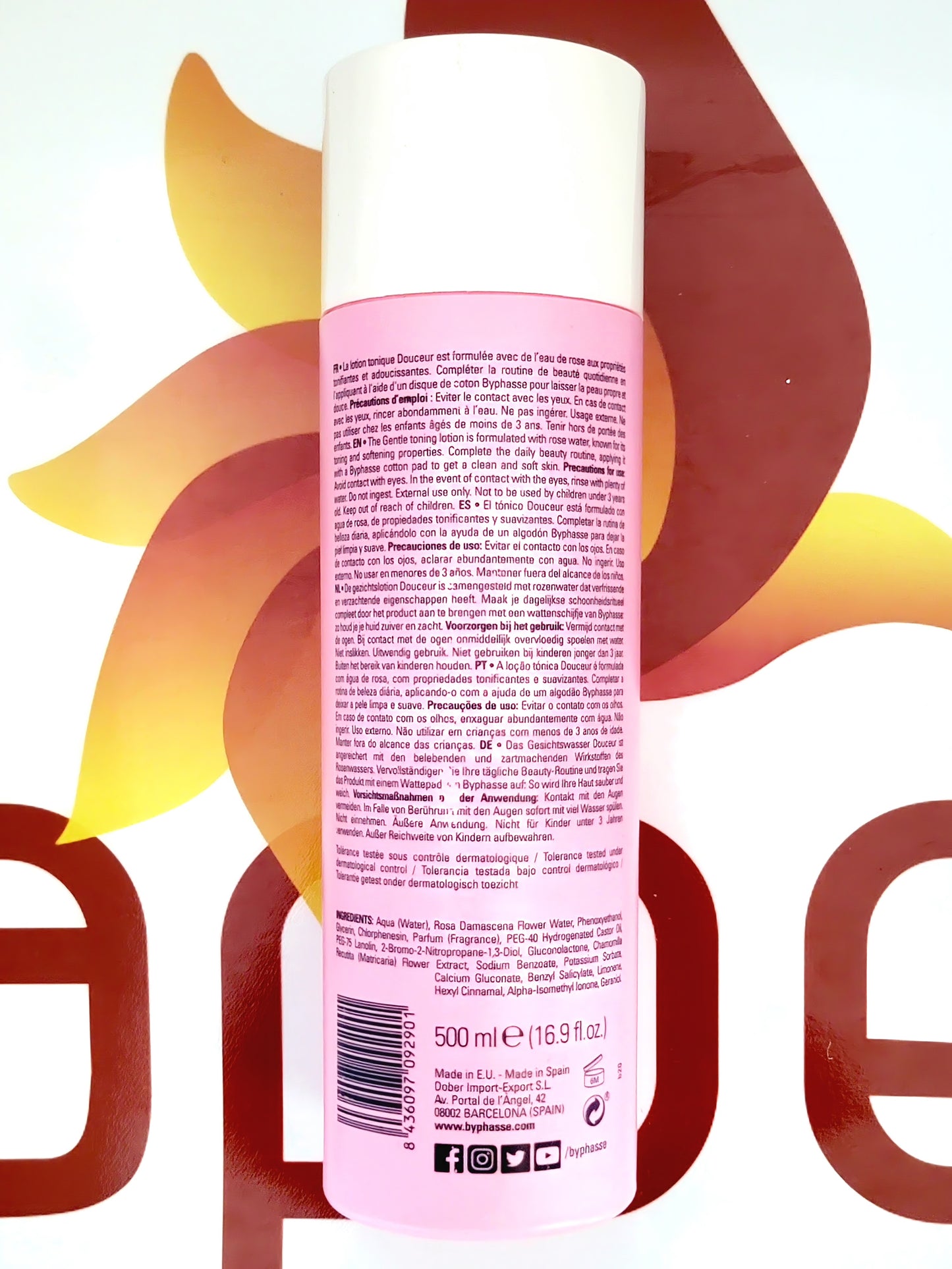 Byphasse Lotion Tonique Douceur a l'Eau de Rose 500ml