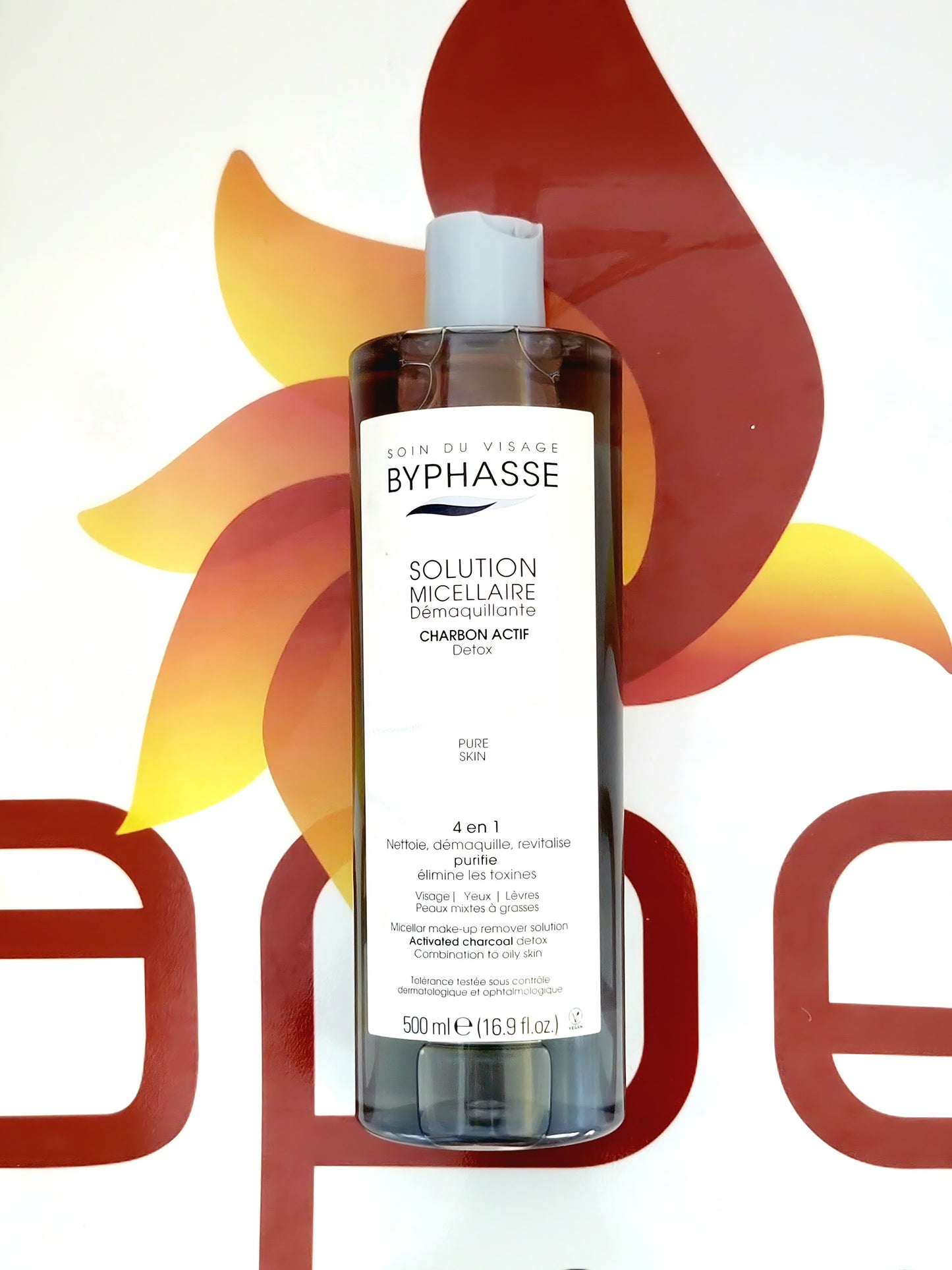 Byphasse Solution Micellaire Démaquillante Charbon Actif Detox 500ml