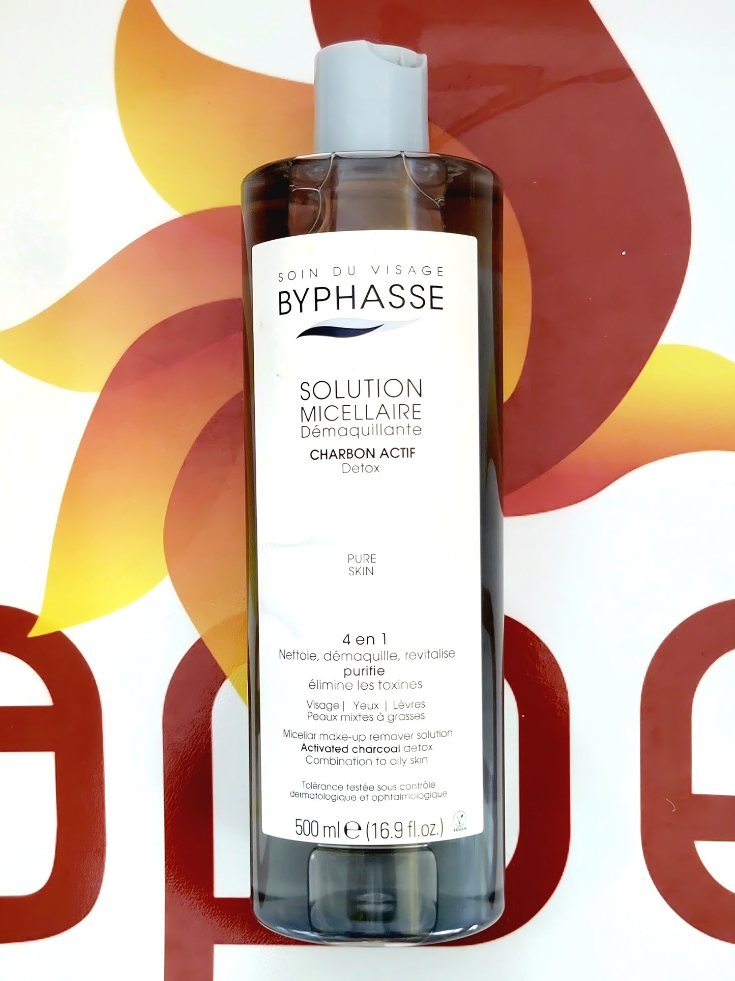 Byphasse Solution Micellaire Démaquillante Charbon Actif Detox 500ml