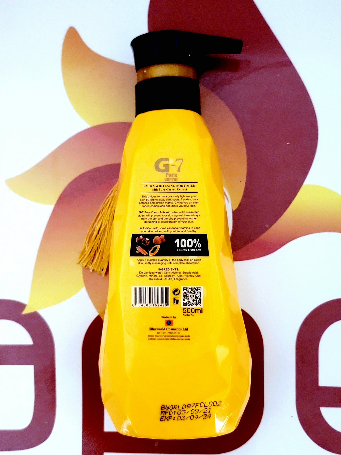 G-7 Paris Pure Carrot & Pawpaw Exclusive Body Milk 500ml