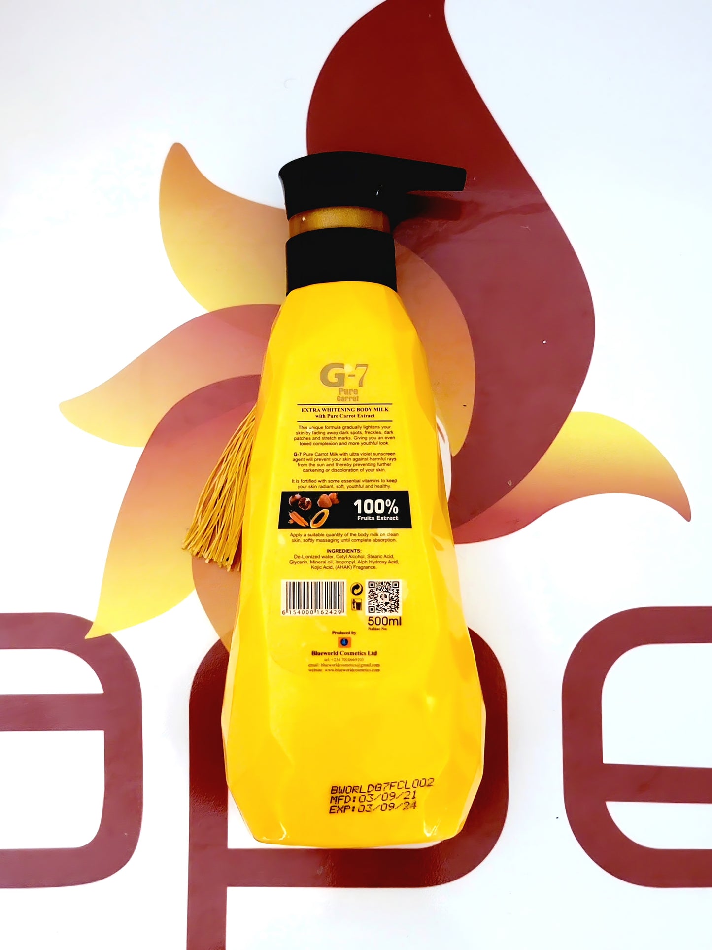 G-7 Paris Pure Carrot & Pawpaw Exclusive Body Milk 500ml