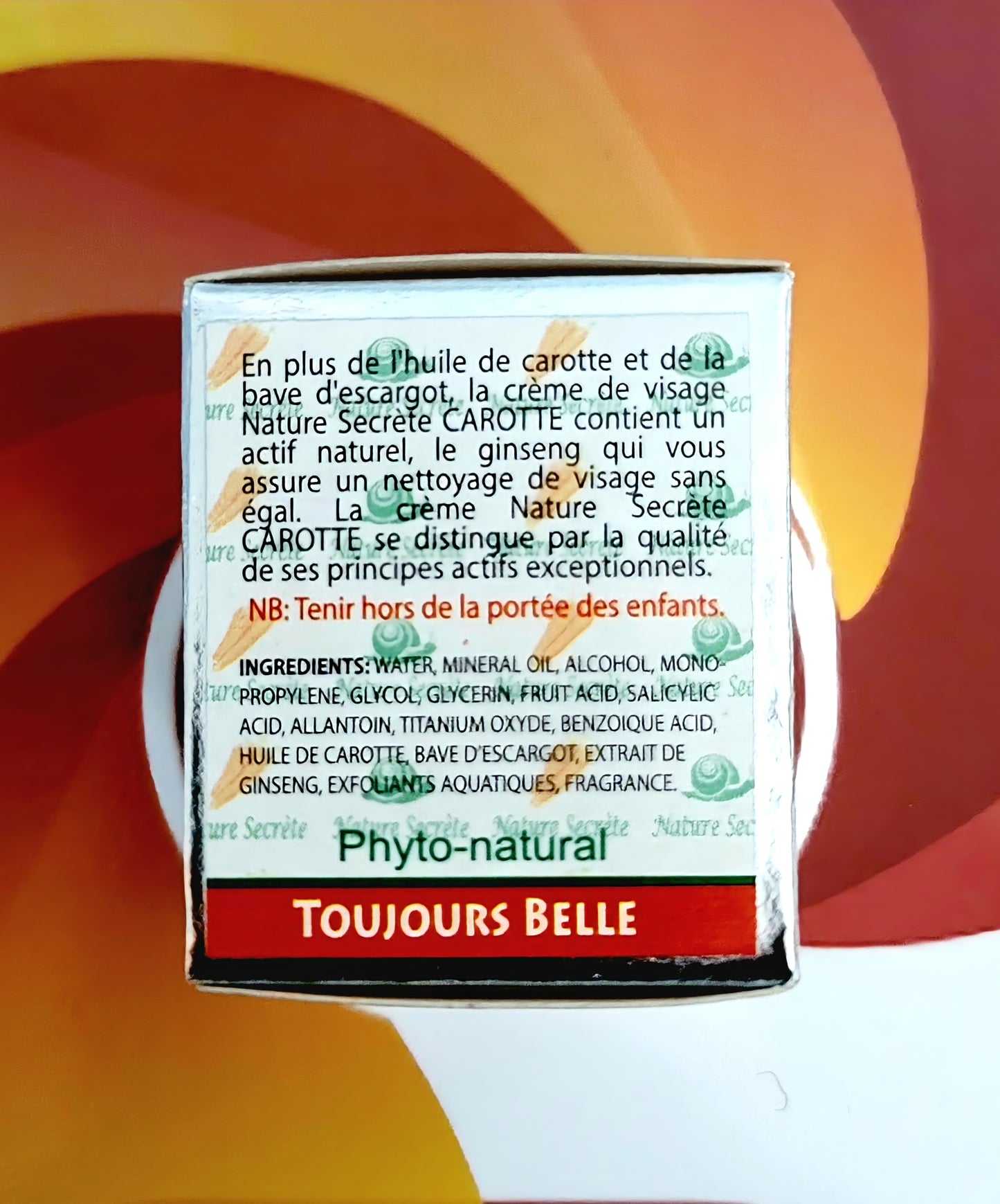 Nature Secrete Carotte Lightening Moisturizing Facial Cream 40grs