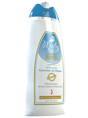 Moby Bebe Lait de Toilette Pédiatrique a l'extrait de Calendula 750ml (Blue)